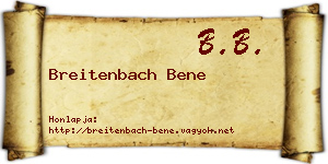 Breitenbach Bene névjegykártya